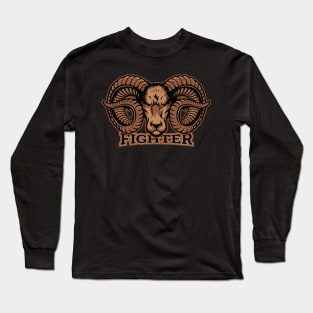 Goat with curved horns Long Sleeve T-Shirt